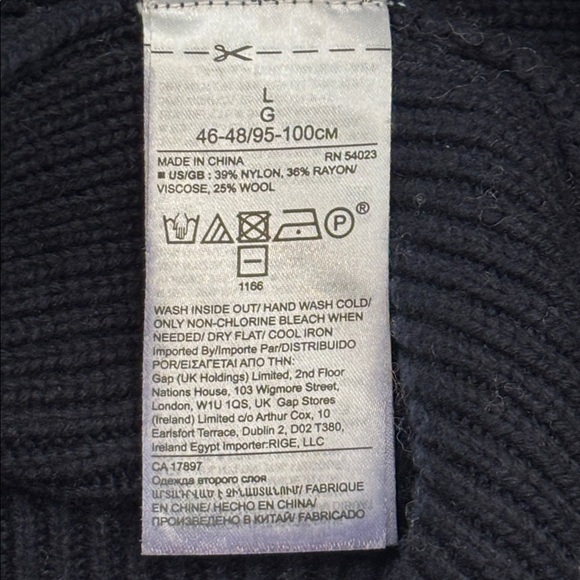 Banana Republic Large Colorblock Cable Knit Sweater Cream Navy Rust Wool Blend - Picture 7 of 7